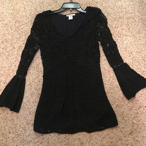 Crochet Black Beaded Top